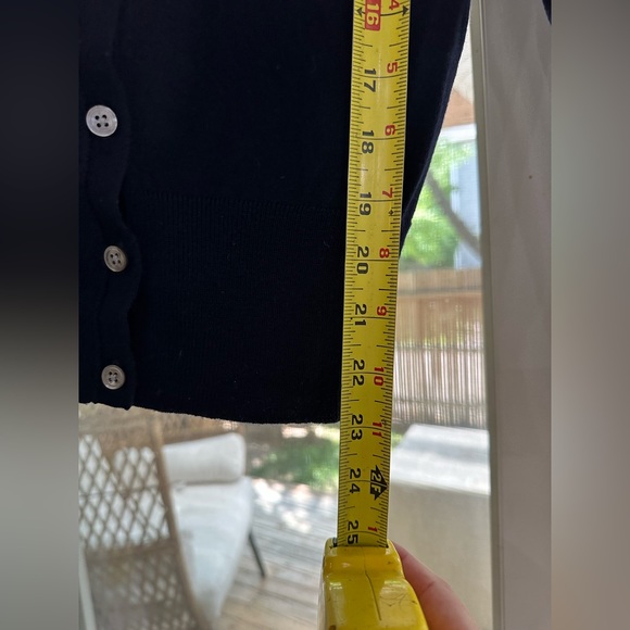 Banana Republic Navy Blue Extra Fine Italian Merino Wool Cardigan Sweater Medium - Picture 12 of 13